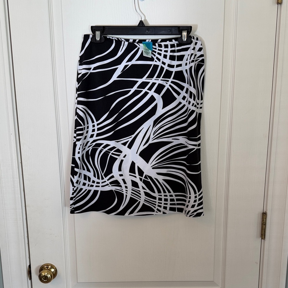 Black and White Midi Skirt